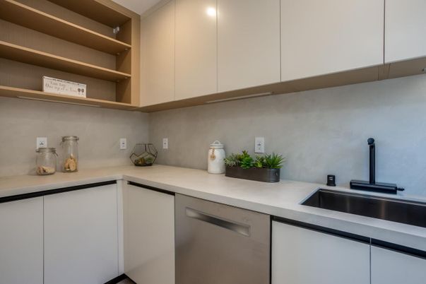 Dining room, Interior, Kitchen, Living room, Recessed Lighting, Stainless Steel Appliances, Wood Texture Flooring
