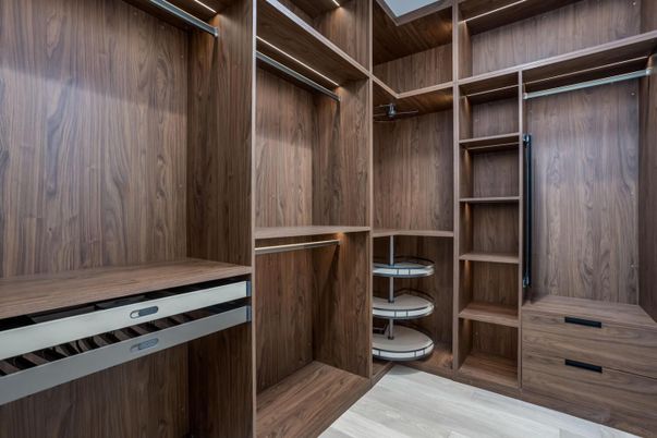 Bedroom, Interior, Living room, Recessed Lighting, Wood Texture Flooring