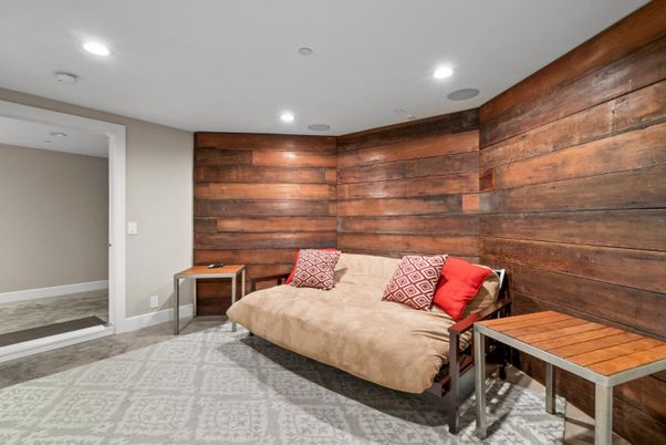 Bedroom, Interior, Recessed Lighting, Wooden Walls