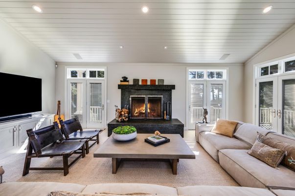 Fireplace, Interior, Living room, Recessed Lighting