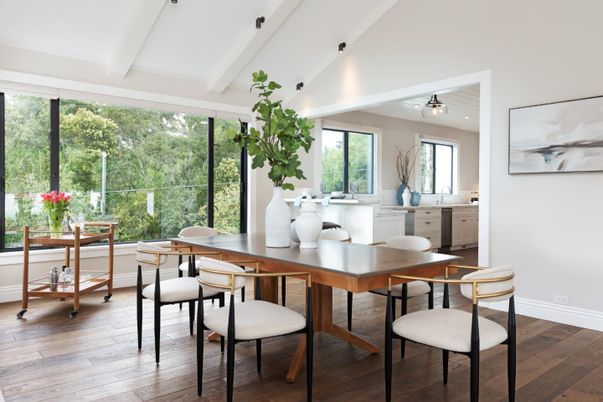 Dining room, Interior, Wood Texture Flooring