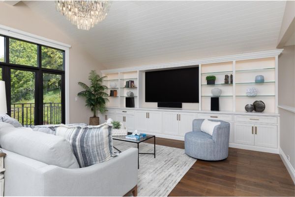 Chandelier, Interior, Living room, Wood Texture Flooring