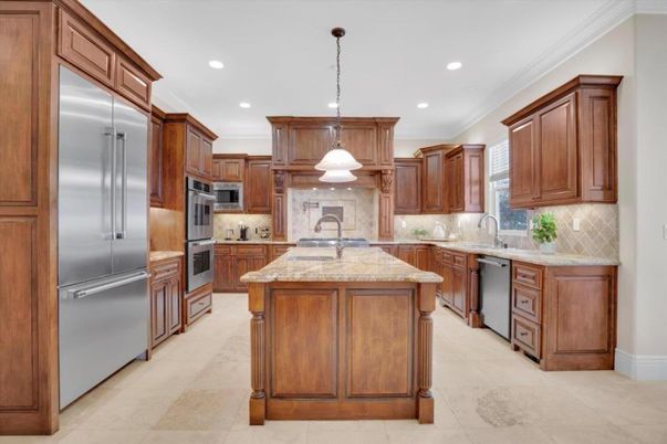 Interior, Kitchen, Pendant Lights, Recessed Lighting, Stainless Steel Appliances