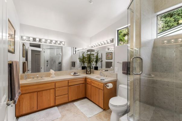 Bathroom, Dual Sink Vanities, Glass Shower, Interior