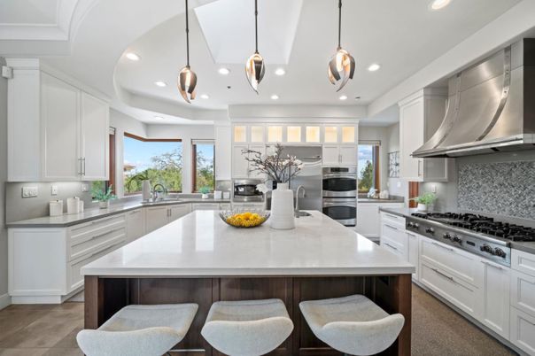 Interior, Kitchen, Pendant Lights, Recessed Lighting, Stainless Steel Appliances