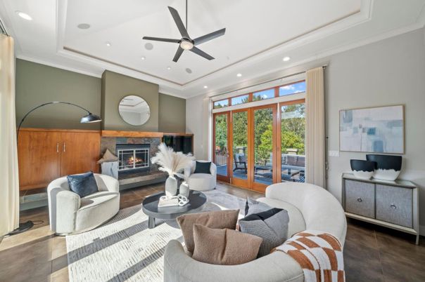 Fireplace, Interior, Living room, Recessed Lighting
