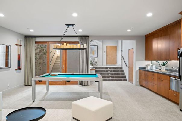 Billiard Table, Game Room, Interior, Pendant Lights, Recessed Lighting