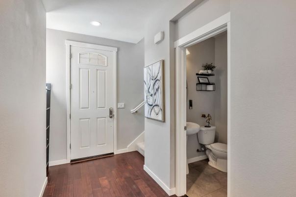 Bathroom, Interior, Recessed Lighting, Wood Texture Flooring