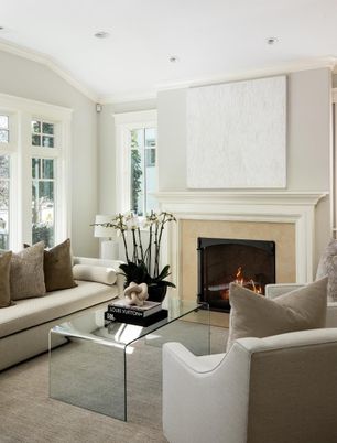 Fireplace, Interior, Living room, Recessed Lighting