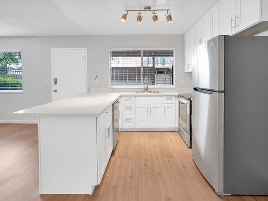 Interior, Kitchen, Wood Texture Flooring