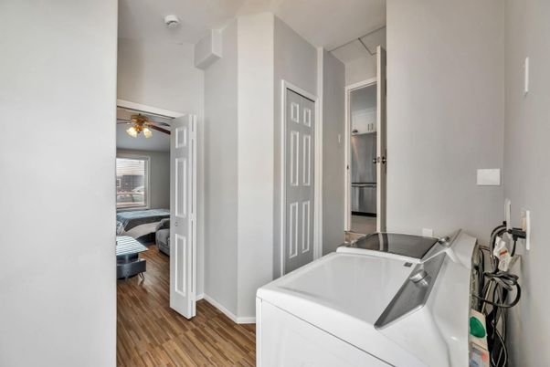 Interior, Washer, Wood Texture Flooring