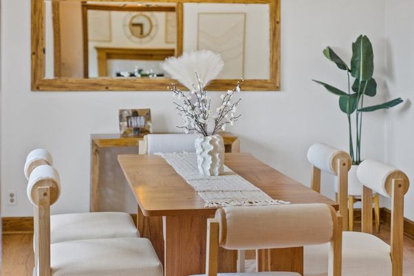 Dining room, Interior, Wood Texture Flooring
