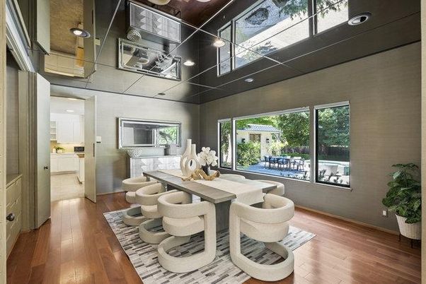 Dining room, Interior, Wood Texture Flooring
