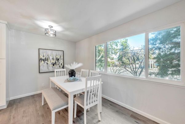 Dining room, Interior, Wood Texture Flooring
