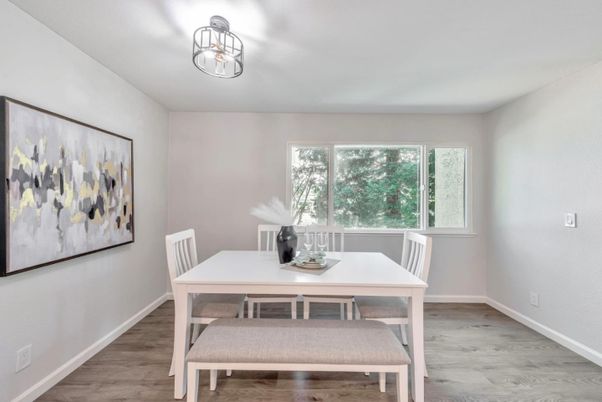 Dining room, Interior, Wood Texture Flooring