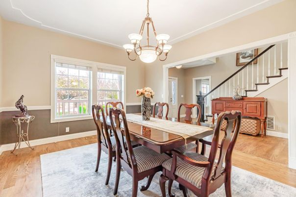 Chandelier, Dining room, Interior, Wood Texture Flooring