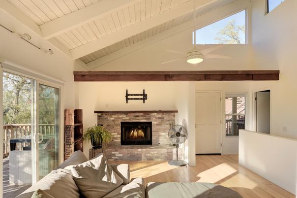 Fireplace, Interior, Living room, Wood Texture Flooring