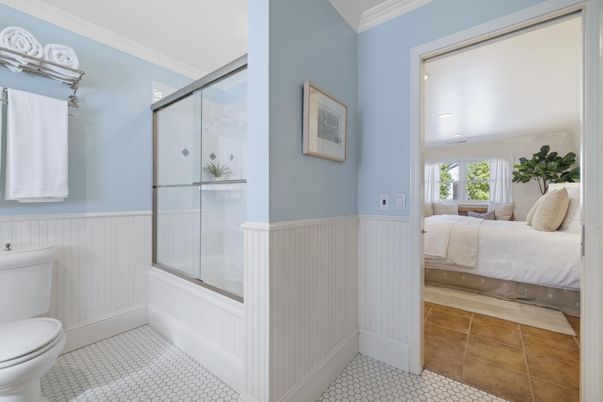 Bathroom, Bedroom, Glass Shower, Interior, Recessed Lighting