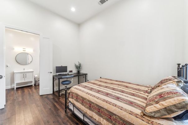 Bedroom, Home Office, Interior, Recessed Lighting, Wood Texture Flooring