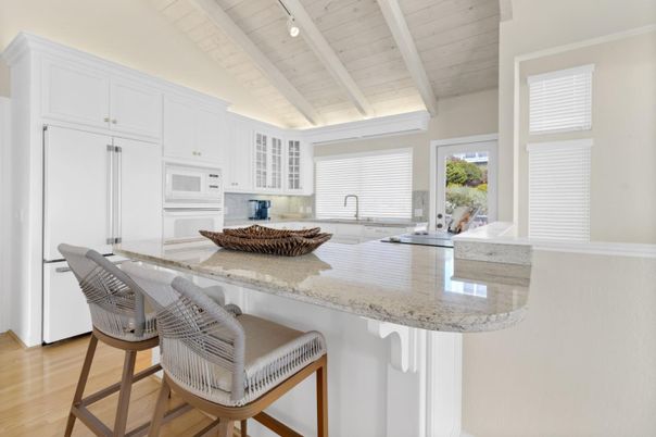 Interior, Kitchen, Recessed Lighting, Wooden Ceilings, Wood Texture Flooring