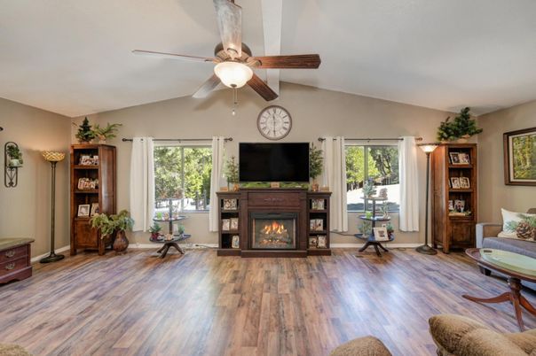 Fireplace, Interior, Wood Texture Flooring