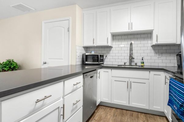 Interior, Kitchen, Stainless Steel Appliances, Wood Texture Flooring