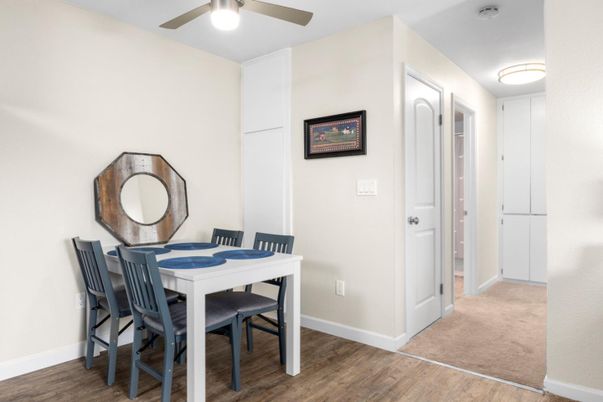 Dining room, Interior, Wood Texture Flooring