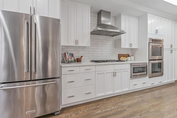 Interior, Kitchen, Stainless Steel Appliances, Wood Texture Flooring