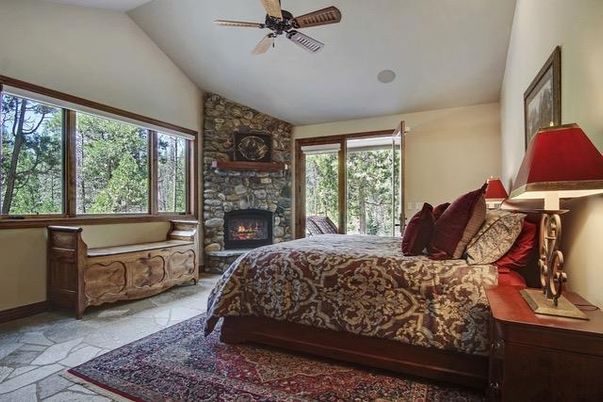 Bedroom, Fireplace, Interior