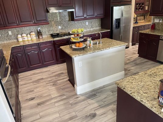 Interior, Kitchen, Stainless Steel Appliances, Wood Texture Flooring