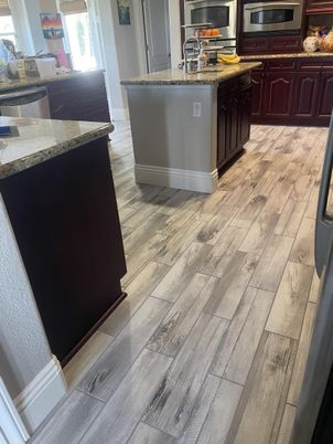 Interior, Kitchen, Wood Texture Flooring
