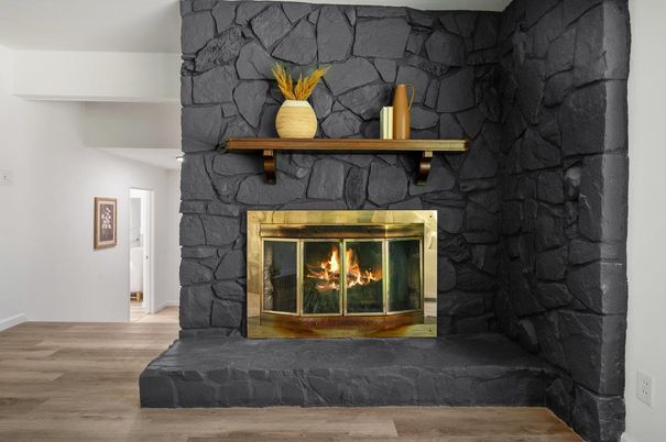 Fireplace, Interior, Wood Texture Flooring