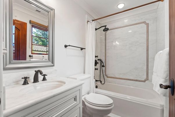 Bathroom, Interior, Marble Walls, Recessed Lighting