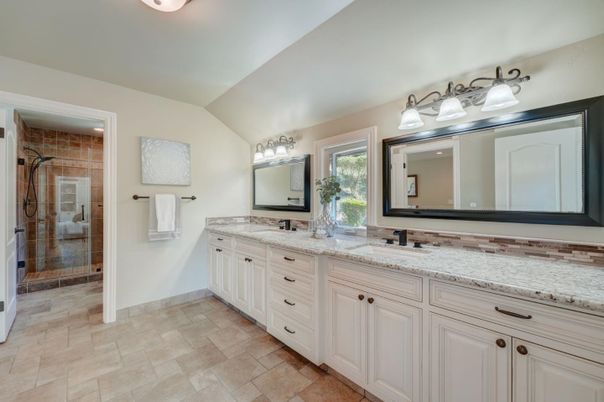 Bathroom, Dual Sink Vanities, Glass Shower, Interior