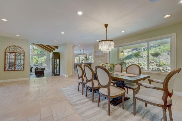 Chandelier, Dining room, Interior, Recessed Lighting