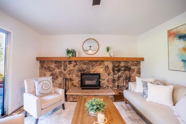 Fireplace, Interior, Living room, Wood Texture Flooring