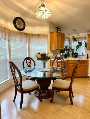 Dining room, Interior, Wood Texture Flooring