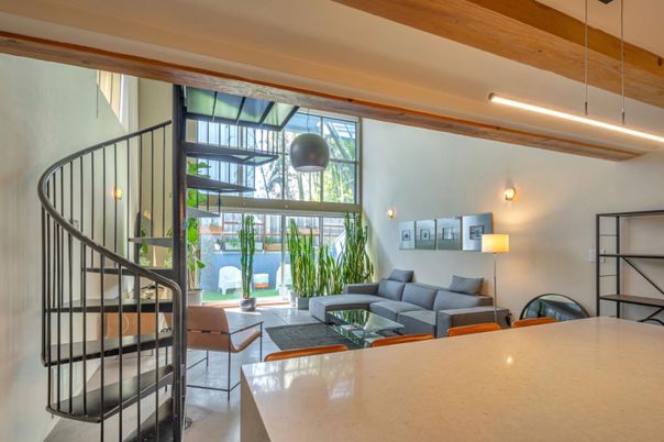 Interior, Living room, Wooden Beams