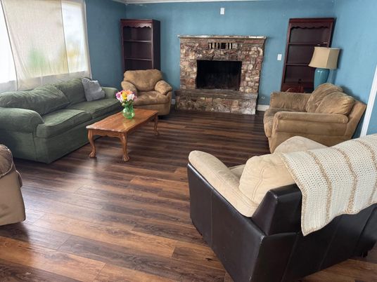 Fireplace, Interior, Living room, Wood Texture Flooring