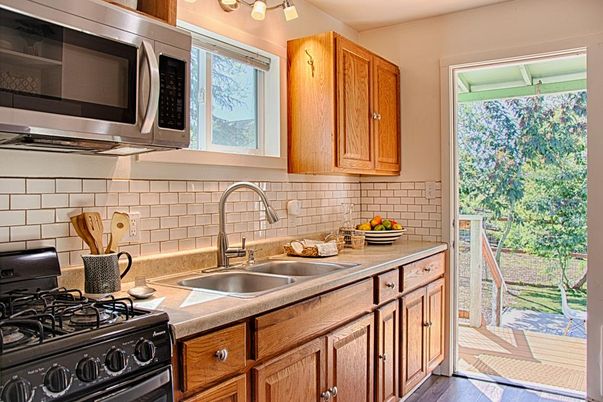 Interior, Kitchen, Stainless Steel Appliances, Wood Texture Flooring