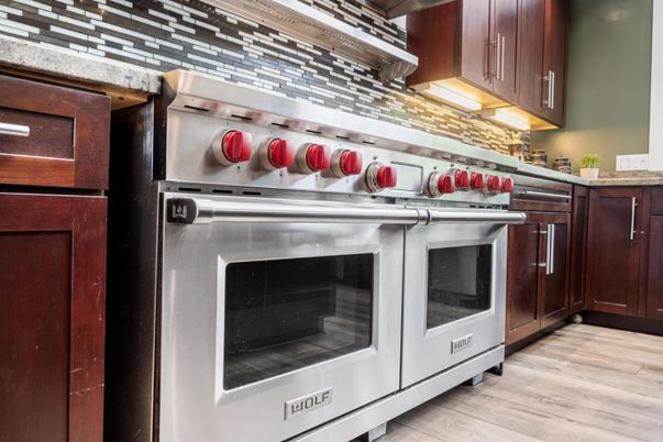 Interior, Kitchen, Stainless Steel Appliances, Wood Texture Flooring