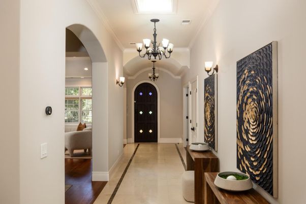 Chandelier, Interior, Recessed Lighting, Wood Texture Flooring