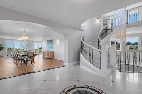 Chandelier, Dining room, Interior, Marble, Wood Texture Flooring