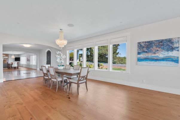 Chandelier, Dining room, Interior, Wood Texture Flooring