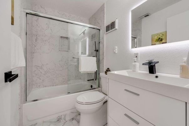 Bathroom, Glass Shower, Interior, Marble, Marble Walls