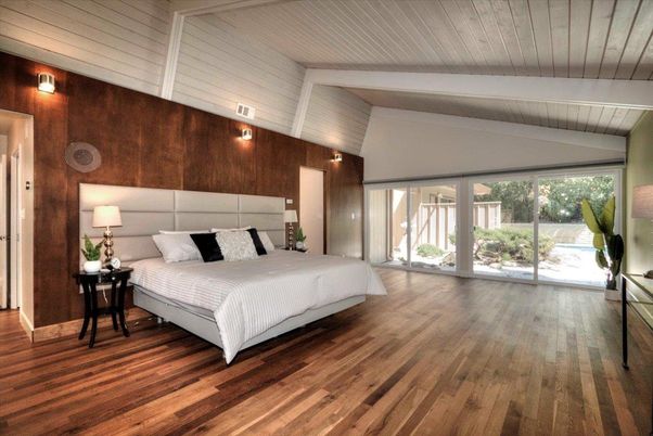 Bedroom, Interior, Wood Texture Flooring, Wooden Walls
