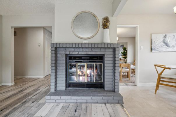 Fireplace, Interior, Wood Texture Flooring