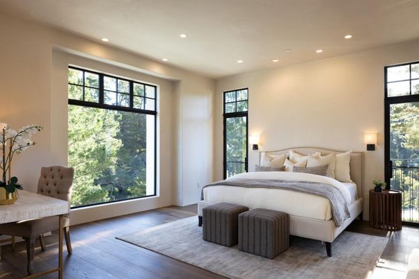 Bedroom, Home Office, Interior, Recessed Lighting, Wood Texture Flooring