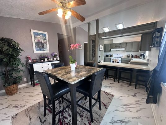Dining room, Interior, Kitchen, Marble, Stainless Steel Appliances