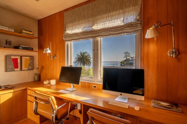 Home Office, Interior, Wooden Walls